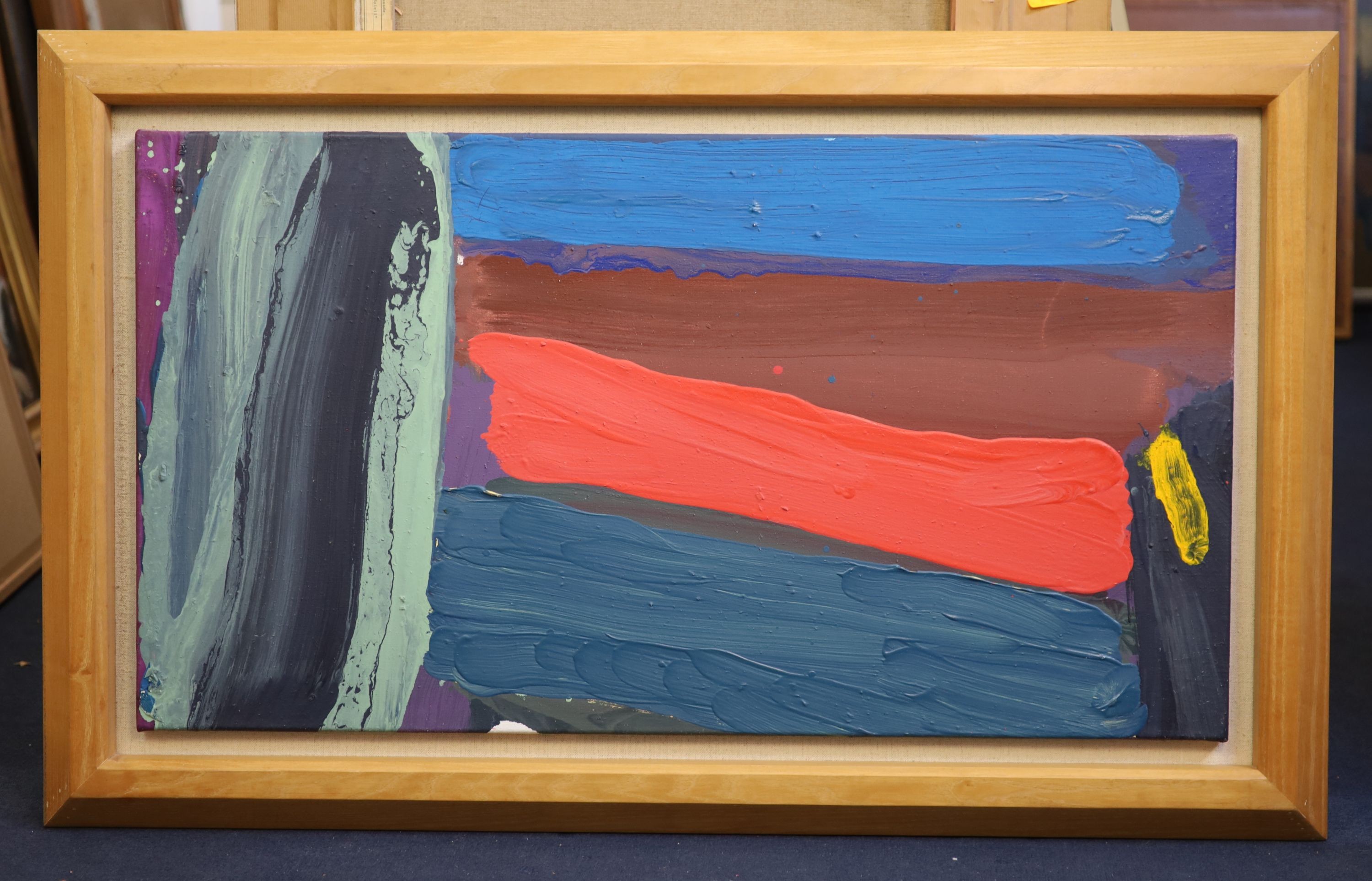 Alan Gouk (1939-), 'Salmon Hetchlew', oil on canvas, 56 x 102cm.